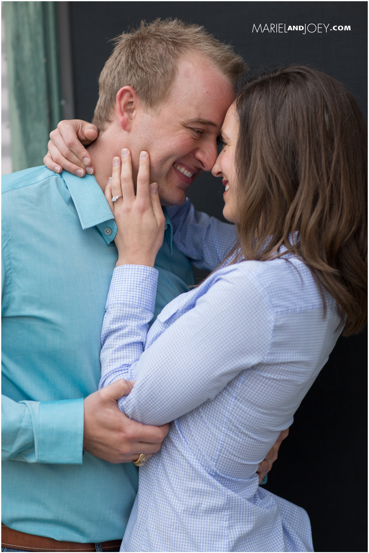 Engagement photography in Ft. Worth Texas. The photo session takes place around the Stockyards and Trinity Park. Mariel and Joey photographers of Life and Love